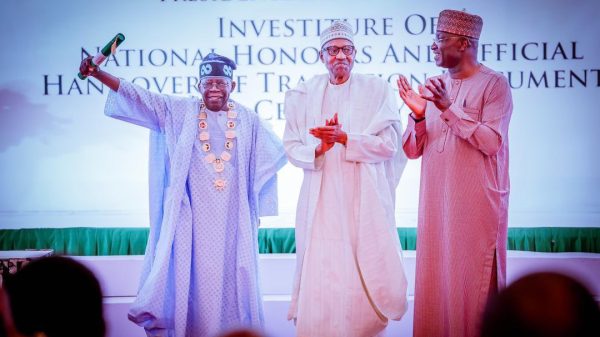 Bola-Ahmed-Tinubu, president-elect at his investiture and conferment of GCFR by President Muhammadu Buhari