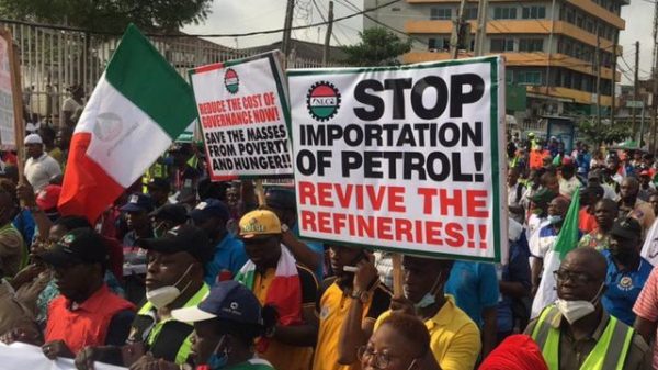 NLC Protest. Photo Credit: BBC