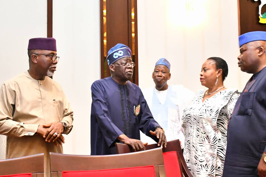 President Bola Tinubu with Ondo state political leaders