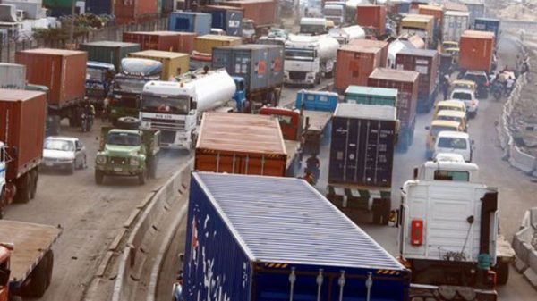 Trucks on Apapa Road, Lagos. Photo Credit: Lagosport.ng