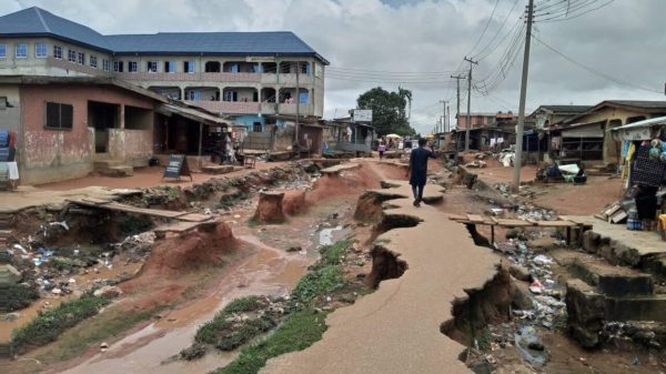 Site of Gully Erosion in Lagos. Credit; TheCable