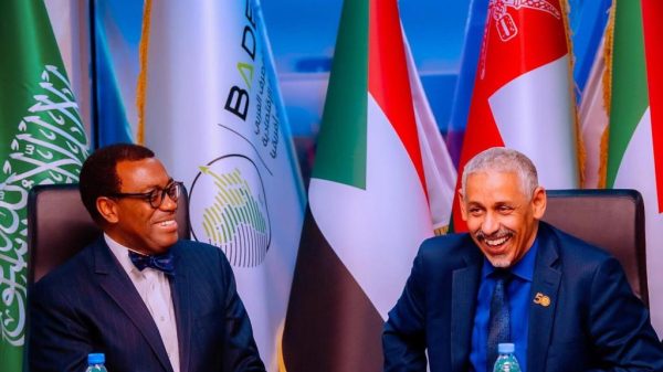 Akinwumi Adesina, Outgoing President of the African Development Bank (AfDB) and Sidi Ould Tah, President-Elect, AfDB